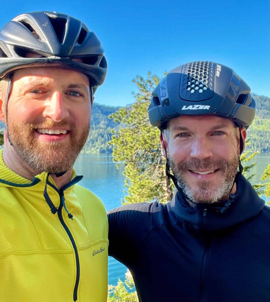 Chris Johnson and Joel SATTGAST in bike helmets